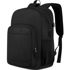 YIORMIOR School Backpack for Teens Boy, Bookbag for Men Women with 15.6 inch Laptop Sleeve Computer College Black Over 3 Years Old