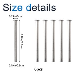 INCREWAY Door Hinge Pins, 6PCS Residential Door Hinge Pins 3.5 Inches Durable Modern Style Hinge Pins for Interior Door Security Replacement, Silvery