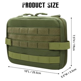 Qavctw Tactical Molle Admin Pouch with Four Straps Molle Utility Tool Pouch Two-Way Zipper First Aid EDC Pouch Medical EMT Organizer Outdoor Emergency Survival Bag