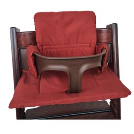 Shabany® High Chair Seat Cushion 100% Organic Cotton Classic Cushion Seat Cover High Chair Cushion 2-Piece Suitable for Stokke Tripp Trapp High Chair Machine Washable Easy Attachment (Loyal)