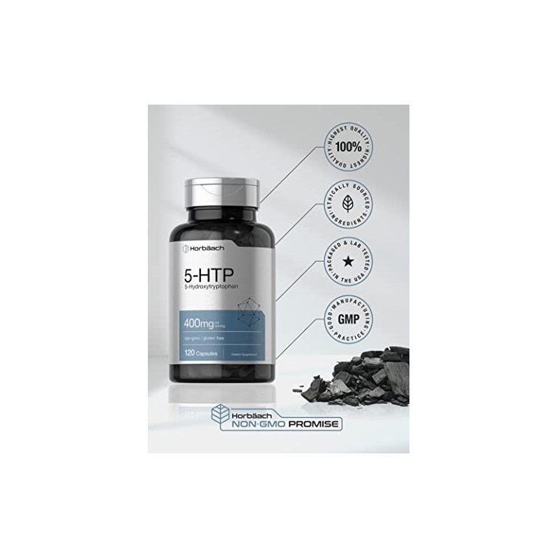 Horbäach 5-HTP 400 mg, 5-HTP Extra Strength, Sin OMG, sin