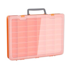 Bluedale 48 Grids Large Plastic Organizer Box with Adjustable Dividers, Beads Storage Containers Compartment Tackle Box Case for Crafts Hobby Small Parts Fishing Seeds Jewelry (Orange)