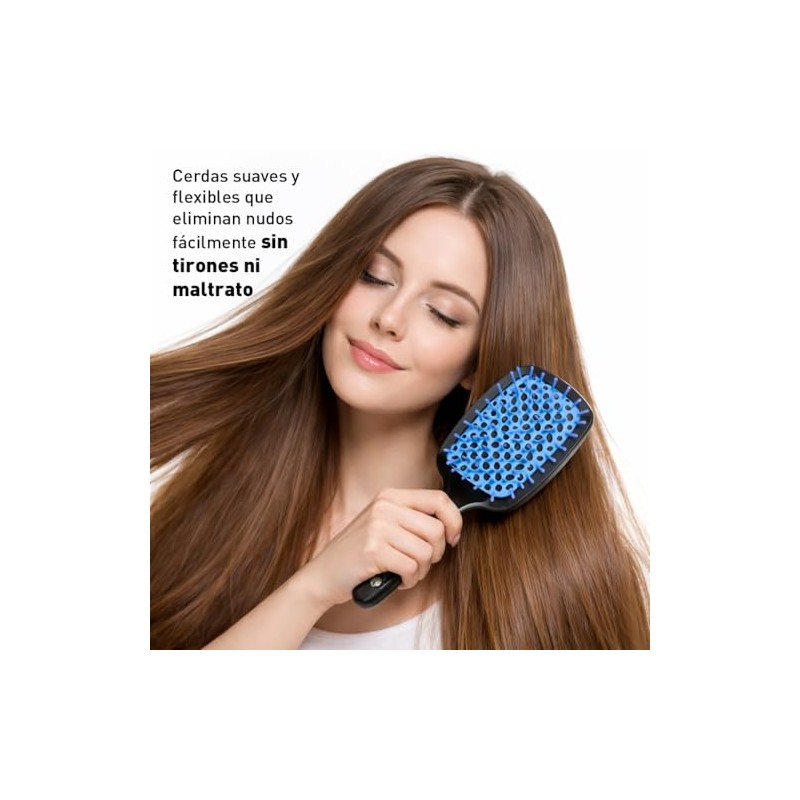 Bluelander Cepillo para Cabello Antinudos con Mango Ergonómico, Cepillado Sin