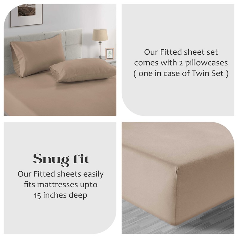 Lane Linen 100% Organic Cotton Fitted Sheet Queen Size only,