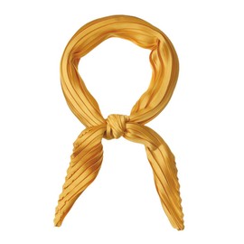 sourcing map Women's Rhombus Headscarf Wraps Scarves Bandana Plain Pleated Neckerchief, yellow