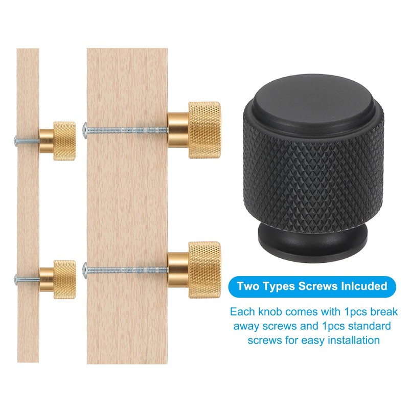 PATIKIL 1 Inch Dia. Cabinet Knobs, 10pcs Knurled Drawer Round