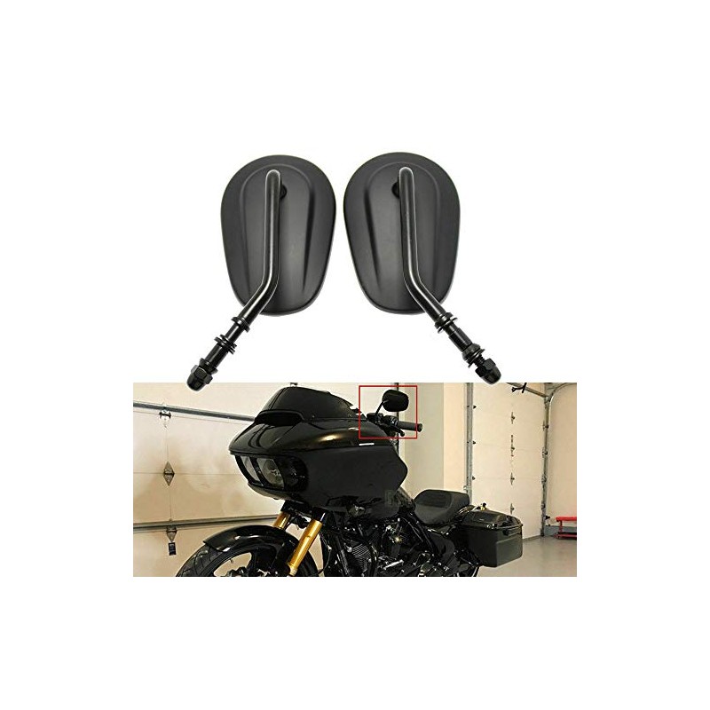 8mm Tapered Motorcycle Teardrop Rearview Short Stem Side Mirrors Replacement