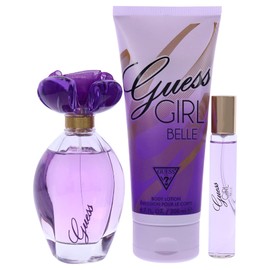 Guess Girl Belle 3 Pc Gift Set 3.4oz EDT Spray, 0.5oz EDP Travel Spray, 6.7oz Body Lotion GIFTSET