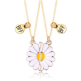 Dream Aurora Best Friend Necklace,Half Sun Friendship Pendant necklace Set,Matching Bff Necklace Girl Gifts Kids Jewellery for Women Graduation Birthday Christmas Gifts Best Friend Long Distance