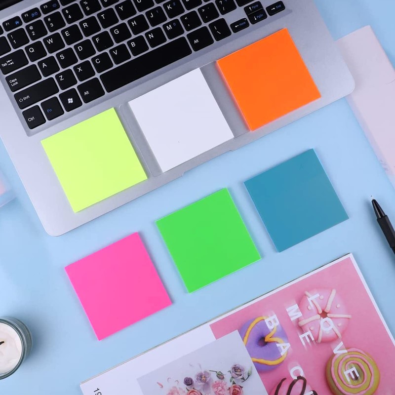 600 Sheets Transparent Sticky Notes, 2 Sizes, Transparent Sticky Notes,