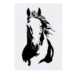 'Minimalist Horse Portrait' Temporary Tattoo - Water Resistant, Skin-Safe, Non-Toxic Transfer (TO00082785)