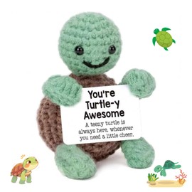 Schildkröte Kuscheltier Positive Geschenke,Turtle Gifts Emotional Support Geschenk Deko Gestrickte Mini Emotionale Unterstützung Schildkröten Gehäkelte Kuscheltiere Geburtstag für Frauen Geschwister