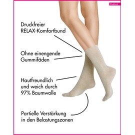 Hudson Women's Calf Socks, Beige (Biber-Mel. 0738), 2.5/5