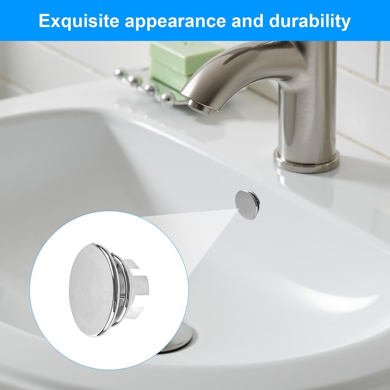 Pack of 10 Sink Overflow Covers, Round Universal Sink Overflow