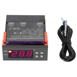 ZAWELIYO MH1210F Digital Temperature Controller Thermostat -58 to 194℉ Fahrenheit Sensor AC110V, Supports Cooling and Heating Control