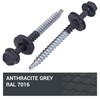 SKIR'CO (50 pcs) Painted Roofing Screws 4.8 x 60 mm,