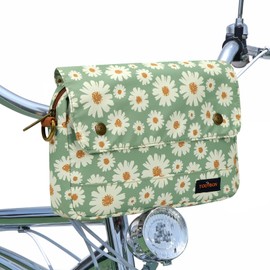 Tourbn TOURBON Waterproof Canvas Bike Panniers Bicycle Pouch Handlebar Bag Flower Pattern