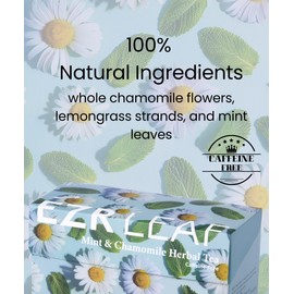 EZR Leaf Mint & Chamomile Herbal Tea 20 Pyramid Tea Bags 1.4 Once with Lemongrass Mint Leaves Caffeine Free Decaf Blend Natural Relaxing,Wellness Gift-Ready