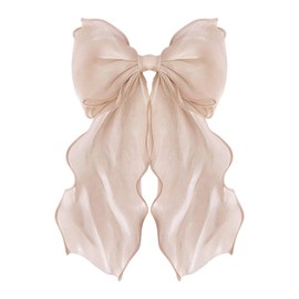 Oversized Bow Hair Clip, Bowknot Hair Pins, Sweet Hair Barrettes, Hair Accessories for Women Girls, Champagne, 1PC