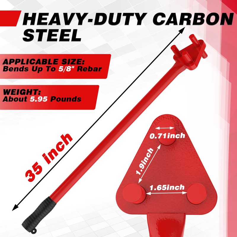 Manual Rebar Bender for 5/8" Bars - Hand Operated Metal
