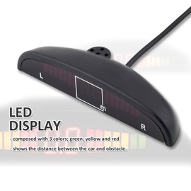 ZONETECH Sistema de Radar de Respaldo inverso para Coche, 4 sensores de estacionamiento, visualización LED