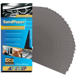 ALPXUXP Sandpaper P240 Grit Pack of 30 Wet and Dry Professional Water Emery Paper for Car Metal Wooden Furniture Stone Varnish Glass 23 x 9 cm
