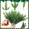 DTYDECLE 50pcs Christmas Pine Branches, Artificial Pine Needles Xmas Green