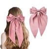 Hair Bow Clips, Pink Bow Hair, Large Bow Plain Hairpin,