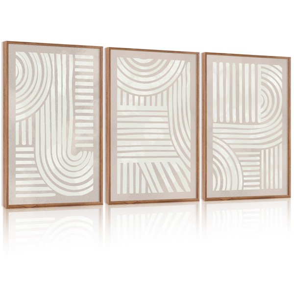 Aryroi Abstract Geometric Arch Pattern Large Framed Canvas Wall Art