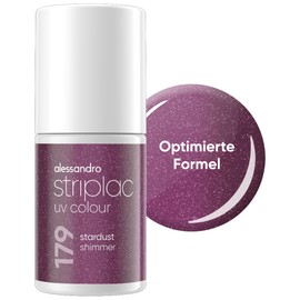 alessandro Striplac UV-Nagellack Stardust Shimmer - Deckend & Kratzfest bis zu 15 Tage - Leichtes Auftragen - Schonende Abziehtechnologie - Vegan - Lila, 6,5ml