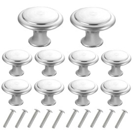 fogman Drawer Knobs Pulls Knobs Handles Custom Stylish Furniture Set of 10 (Silver)