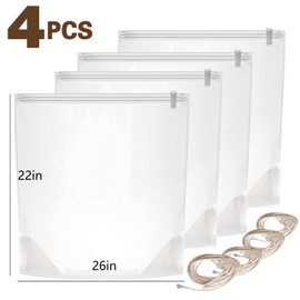 Bolsas de salmuera de pavo (4 unidades, 26 x 22 pulgadas), bolsa de salmuera extragrande para Turquía con capacidad para hasta 40 libras, bolsa de salmuera gruesa con 4 clips de ayuda extraíbles con cierre y cuerdas de algodón