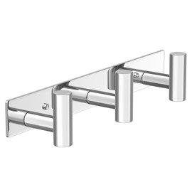 VINHOLD Wall Mounted Coat Rack-3 Hooks, Heavy Duty Stainless Steel Hook Rail for Towel Coat Hat Purse Bag Jacket, Towel Hooks for Entryway Bathroom Kitchen (Glossy 3 Hooks - 1 Pack)