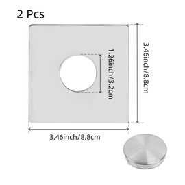 Oedema 1 Pcs 3.5 Inch Square Stainless Steel Escutcheon Plate Shower Plate Cover Shower Flange for Bathroom, Balcony and Kitchen(Matte Silver)
