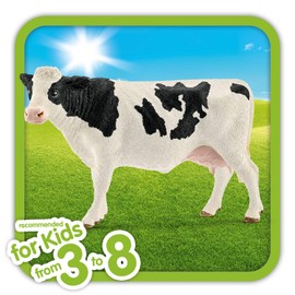 SCHLEICH Farm World Holstein Cow Educational Figurine for Kids Ages 3-8