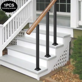 Stair Railing Balusters Black Metal Square Cable Railing Post 270° Adjustable Banister Column Pre-Drilled Handrail Post for Deck, Stair, Garden, Outdoor Stairs Remodeling (33"/85cm, 1)