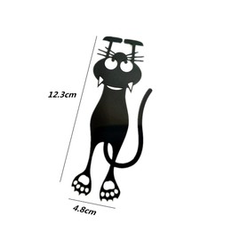 alblinsy 5PCS Cutout Black Kitten Bookmarks, 3D Cat Plastic Bookmark Reusable Bookmark, Black Cat Hanging Bookmark, for Students Teacher Reading Favors Party Supplies