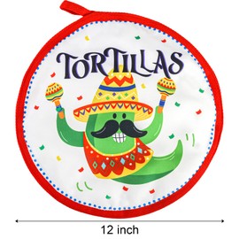 Coloch 3 Pack Tortilla Warmer Pouch, 12" Insulated Cloth Taco Warmer Holder, Keeps Warm for Corn Flour Tortillas, Taco Tuesday Night, Naan, Pancake, Flat Bread, Microwave/Oven Safe