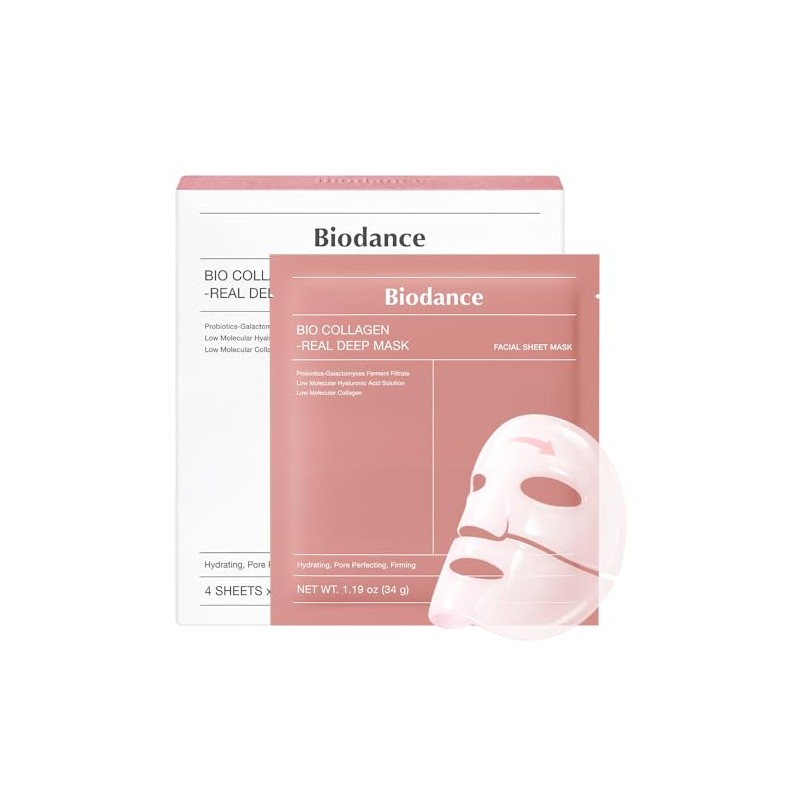 BIODANCE Bio-Collagen Real Deep Mask, Overnight, Pore Eraser, Hydrogel Mask