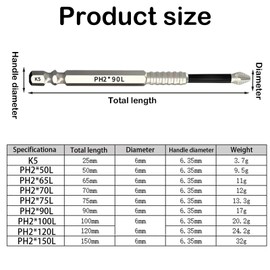GGesii 9 Piece High Magnetic Screwdriver Drill Bit Set, High Magnetic Screwdriver Bit Set, Magnetic Screwdriver Bit Set, Non-Slip Phillips Bits for Electric Drills