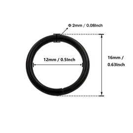 1/2'' Metal O-Ring Buckle Connector Round Loops Non Welded for Bags Webbing Purse and Belt Straps, Black, Pack of 150