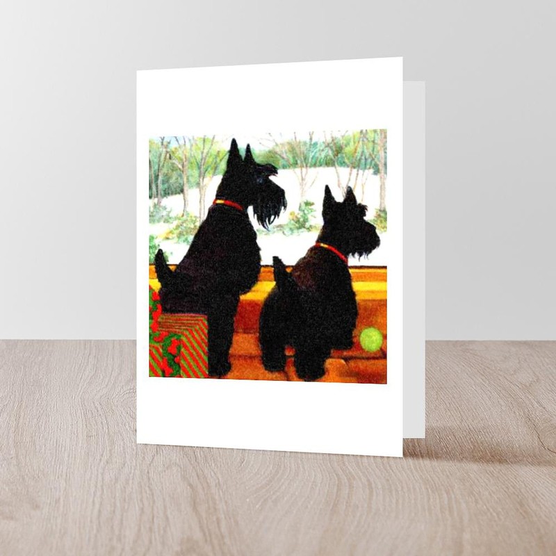 CafePress A Scottie Christmas Greeting Card (20-pack), Note Card with