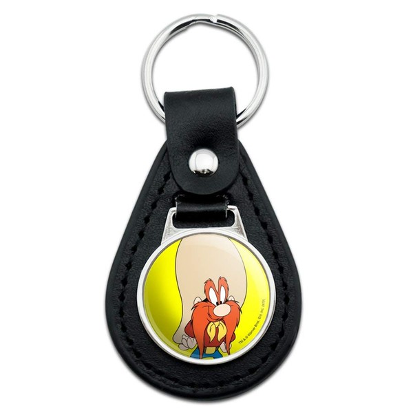 GRAPHICS & MORE Black Leather Looney Tunes Yosemite Sam Keychain