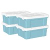 Cetomo 20L*4 Plastic Storage box, Tote box,Organizing Container with Durable