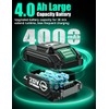 KIMO 2 Pack 20V 4000mAh Battery for Drill Driver, Leaf