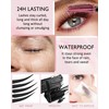 Burgundy Waterproof Mascara, Liquid Lash Extensions Mascara with Dual-Sided Brush,