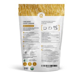 Organic Lions Mane Mushroom Powder - Brain Health, Cognition, Focus & Immune Support - (60 grams) - Made with USDA Organic Mushrooms