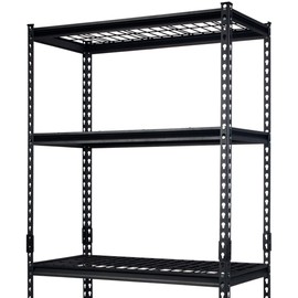 Juggernaut Storage Pachira 36" W x 18" D x 72" H Adjustable Height 5-Shelf Steel Shelving Unit Utility Organizer Rack for Home, Office, and Warehouse, Black