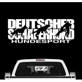 siviwonder German Shepherd Dog Sport Car Sticker Dog Foil Shepherd Colour White, Size 60 cm
