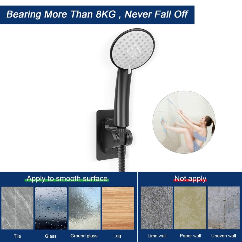 NearMoon Self Adhesive Shower Head Holder-Adjustable Handheld Shower Holder NO